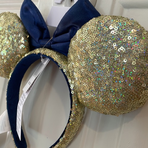 Disney Parks Minnie Ear Headband Gold/Blue Sparkle/Shimmer-NWT - Picture 10 of 12